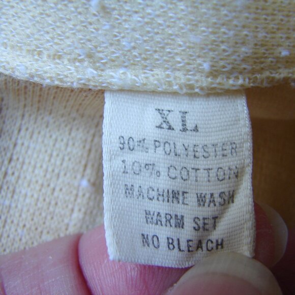 Vtg 1970's Mervyns Polo Shirt, XL, Yellow Collared Short Sleeve, Stripe, USA - Picture 5 of 7